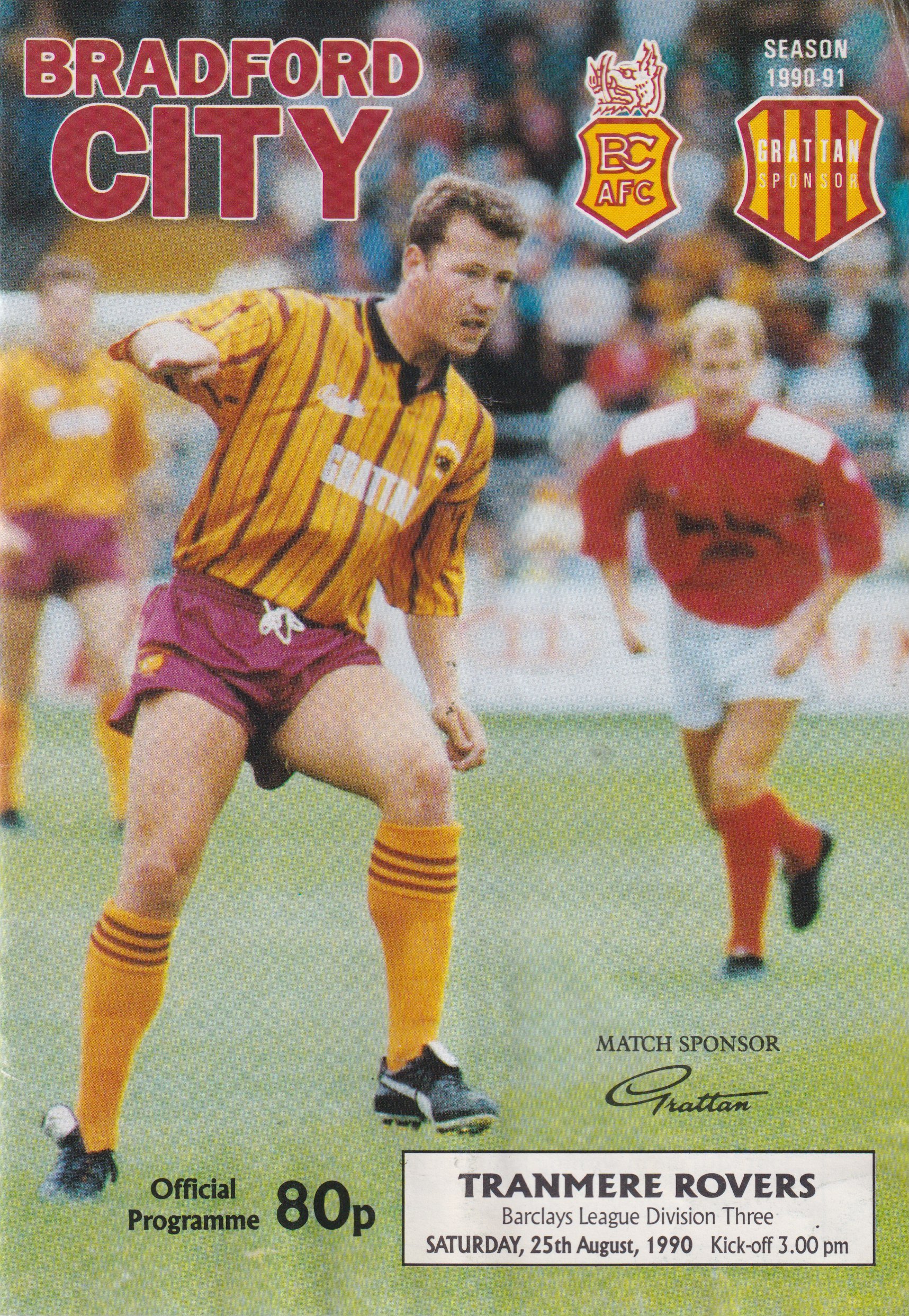 Bradford City v Tranmere Rovers match programme
